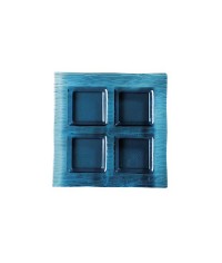 Water Glass Square Tray (4 Comp) Blue